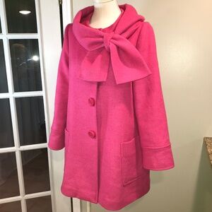Kate Spade Elsie snapdragon pink  bow coat